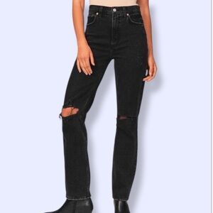 Abercrombie and Fitch high-rise distressed black jeans